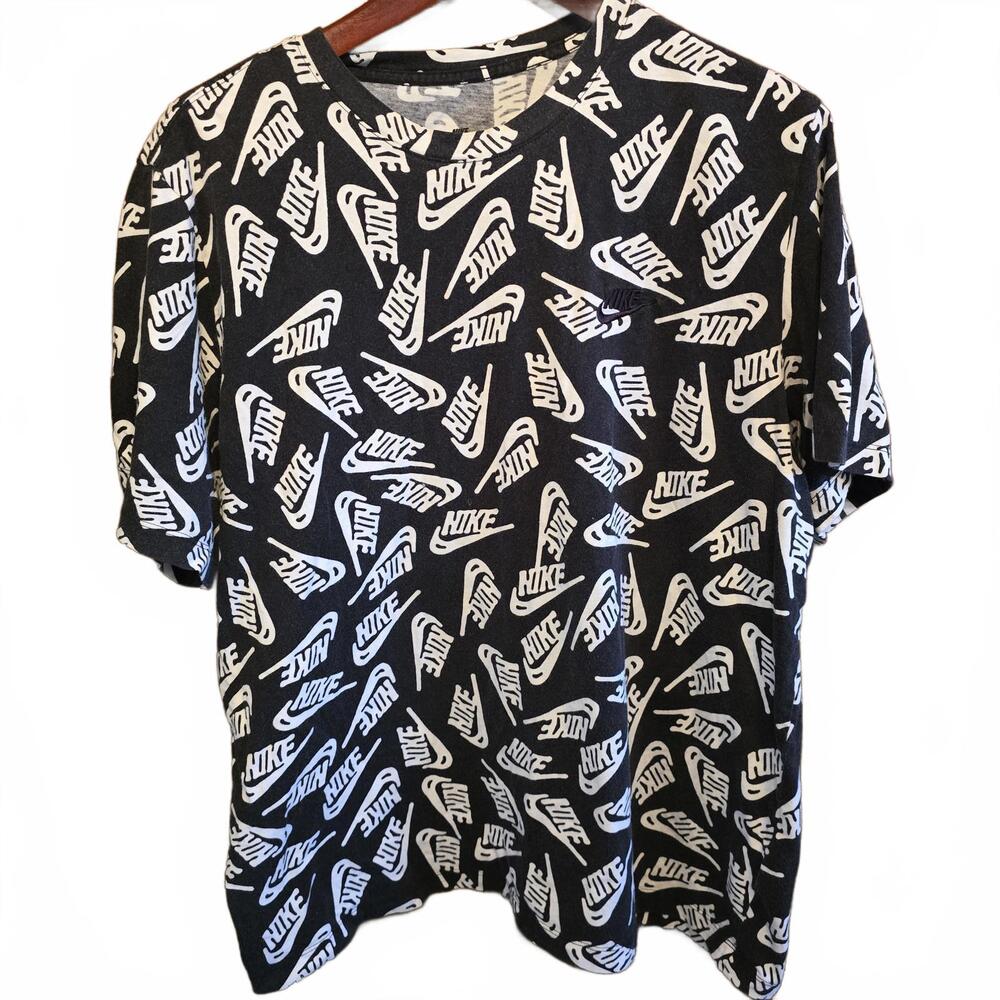 Nike The Nike Tee XXL Black and White Logo Print T-Shirt